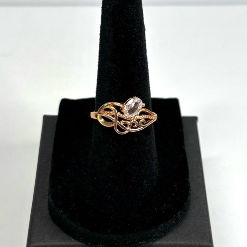 18k rose gold-plated abstract swirl ring